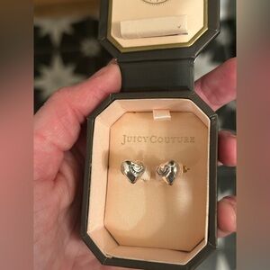Juicy Couture Silver Heart Earrings